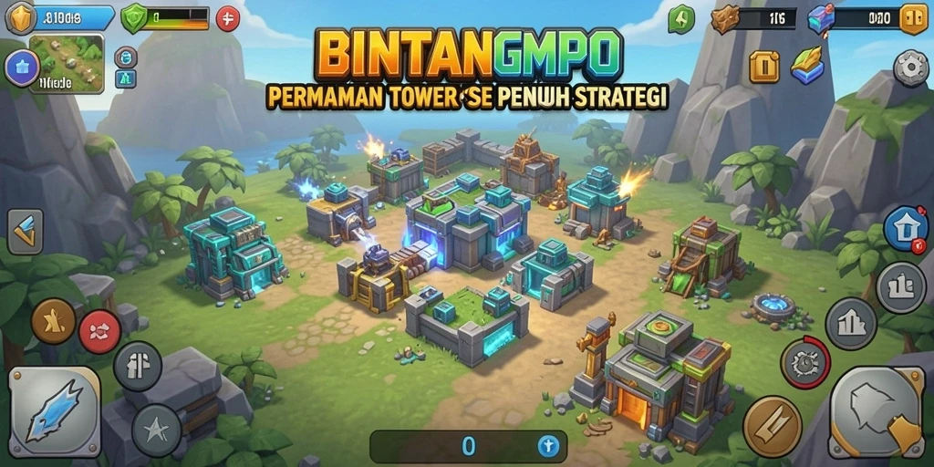 Tampilan gameplay BINTANGMPO yang penuh strategi dan aksi Tower Defense.