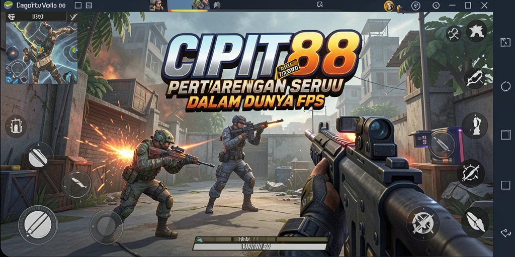 Tampilan gameplay seru dalam game FPS CIPIT88.