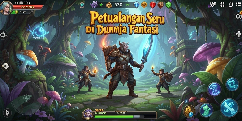 Screenshot seru gameplay COIN303 di dunia fantasi.