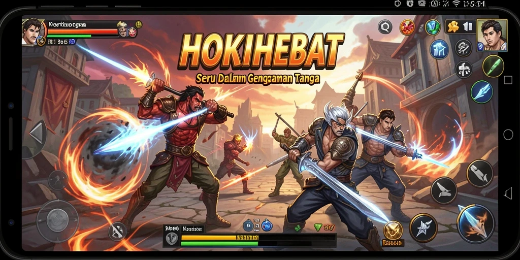 Gameplay HOKIHEBAT yang intens dan penuh aksi.
