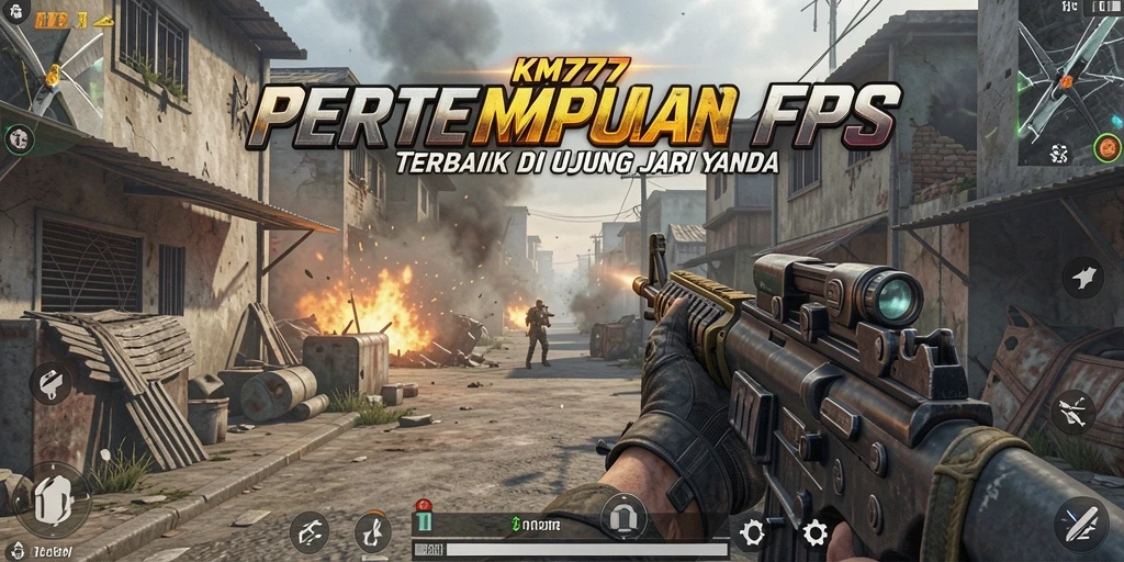 Tangkapan layar gameplay KM777 menampilkan aksi tembak-tembakan yang mendebarkan.