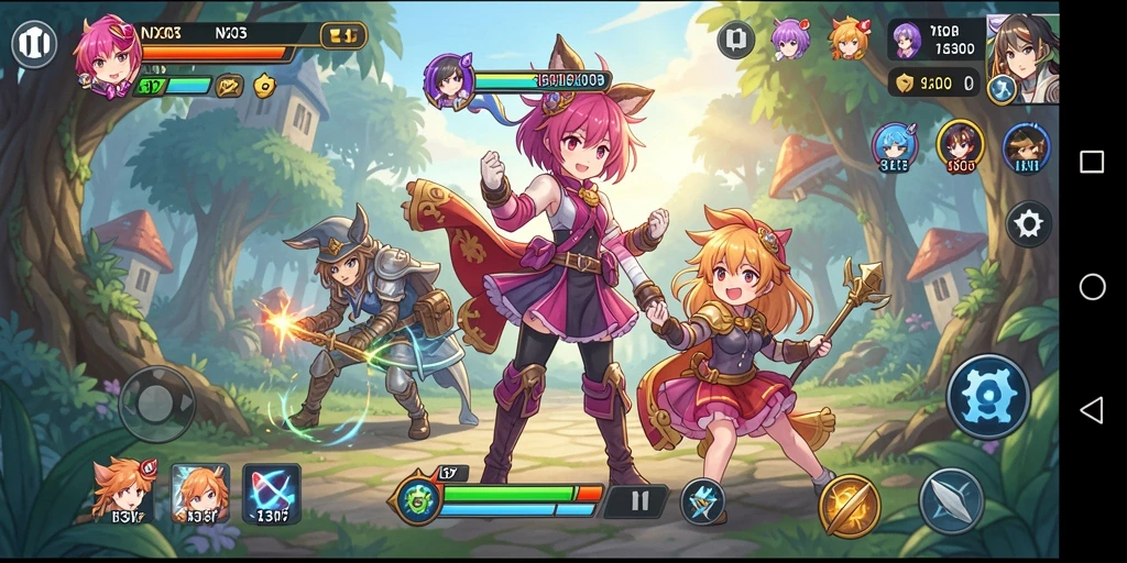 Tampilan gameplay menakjubkan dari NX303 dengan karakter Anime yang beraksi.