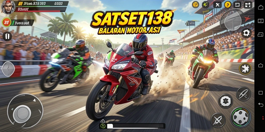 Tangkapan layar menunjukkan aksi balapan seru di SATSET138.