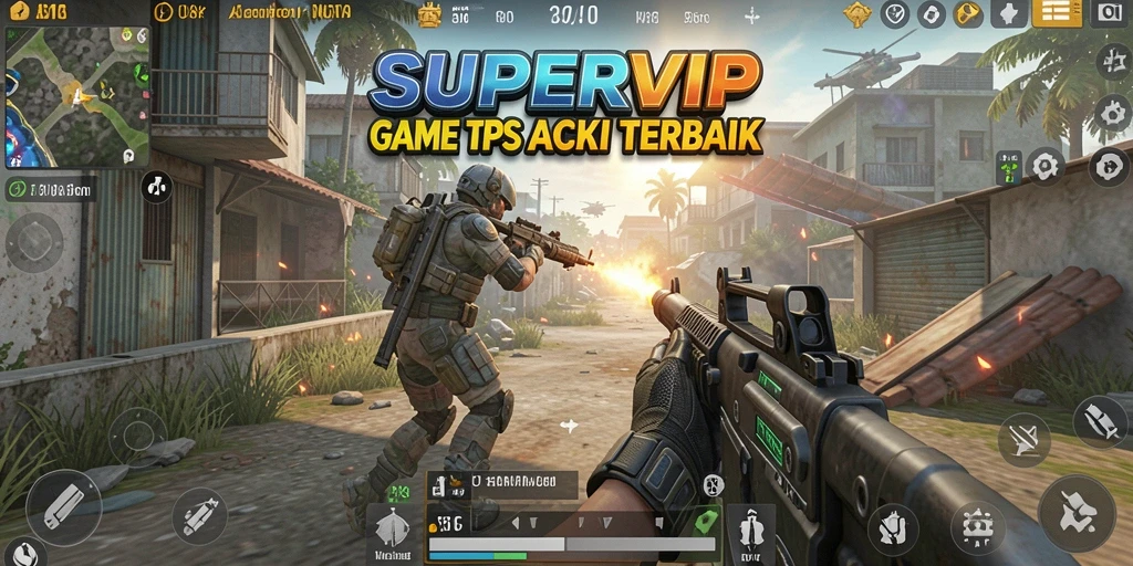 Tampilan gameplay TPS yang mendebarkan di SUPERVIP.