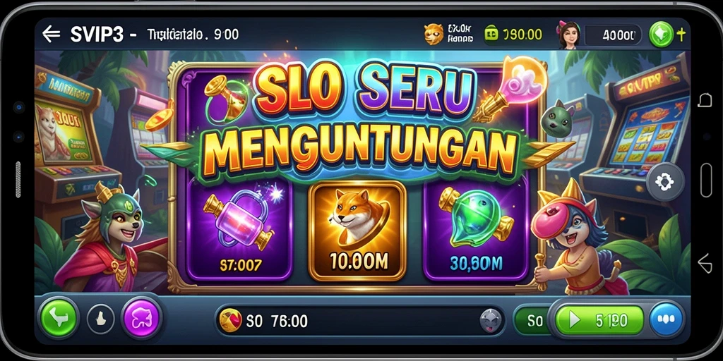 Screenshot utama SVIP3 menampilkan gameplay Slot yang menarik dan penuh warna.