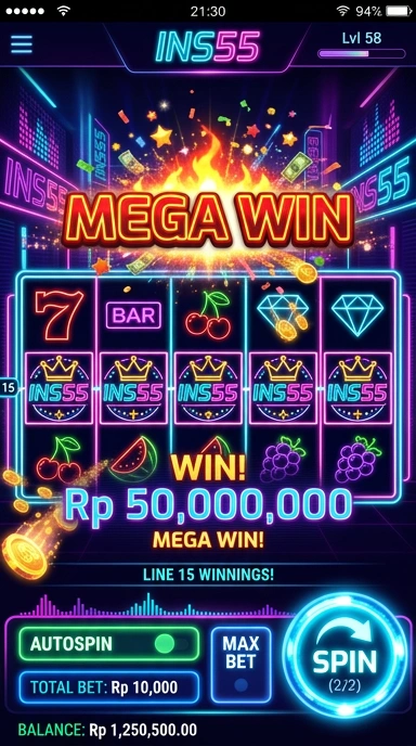 Tampilan utama aplikasi ins55 yang user-friendly.
